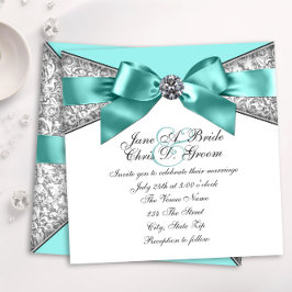Witte Diamanten Turquoise Blauwe Trouw Kaart
