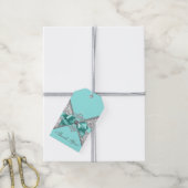 Witte diamanten turquoise verjaardagsfeest cadeaulabel (Met Touw)