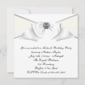 Witte Diamanten Zwart Wit Sweet 16 Verjaardagsfees Kaart (Achterkant)