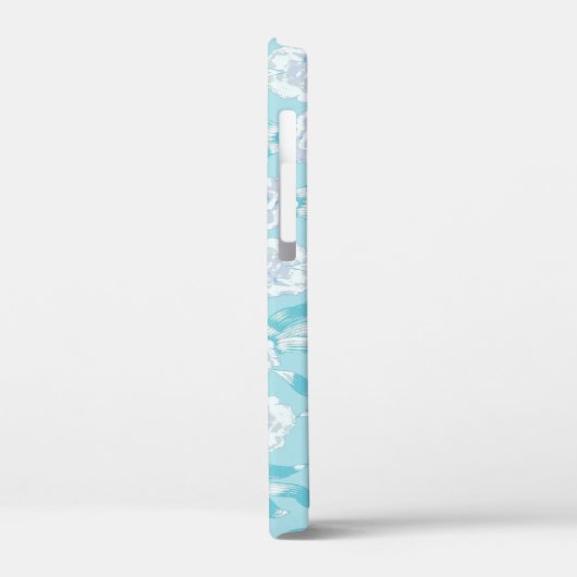 Witte dianthus anjers aqua blauw Case-Mate iPhone case (Achterkant / Links)