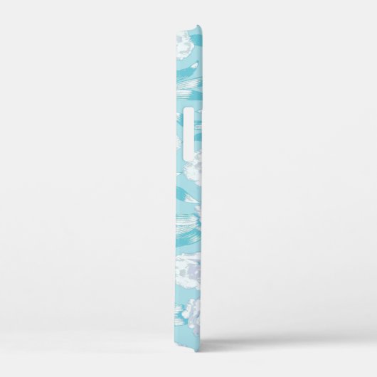 Witte dianthus anjers aqua blauw Case-Mate iPhone case (Achterkant / Rechts)