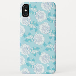 Witte dianthus anjers aqua blauw Case-Mate iPhone 14 hoesje