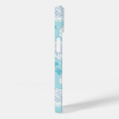 Witte dianthus anjers aqua blauw Case-Mate iPhone case (Achterkant / Rechts)