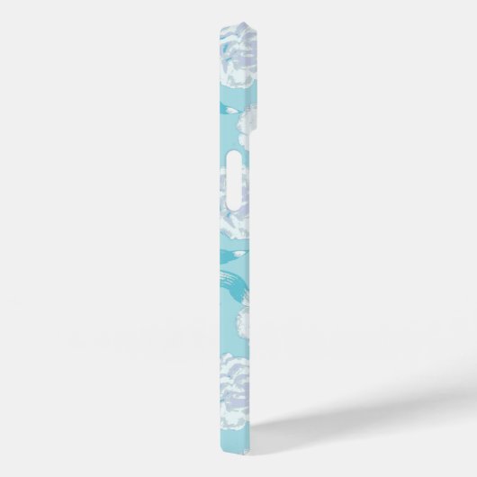 Witte dianthus anjers aqua blauw Case-Mate iPhone case (Achterkant / Rechts)