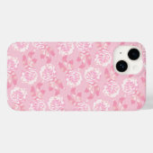 Witte dianthus anjers op bleek roze Case-Mate iPhone case (Achterkant (horizontaal))
