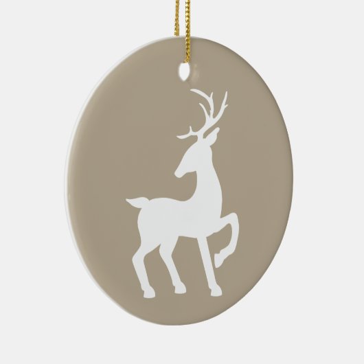 Witte dieper op beige en aangepaste tekst achteraa keramisch ornament (Rechts)