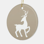 Witte dieper op beige en aangepaste tekst achteraa keramisch ornament (Links)