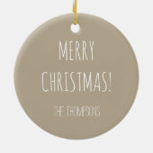 Witte dieper op beige en aangepaste tekst achteraa keramisch ornament (Achterkant)