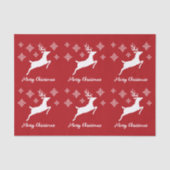 Witte dieper op rood met sneeuwvlokken en tekst tissuepapier (Voorkant)