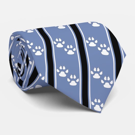 Witte Dierenpoot Klauw Prints Team Sport Necktie Stropdas (Opgerold)