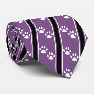 Witte Dierenpoot Klauw Prints Team Sport Necktie Stropdas