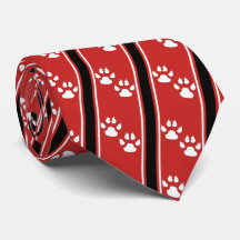 Witte Dierenpoot Klauw Prints Team Sport Necktie
