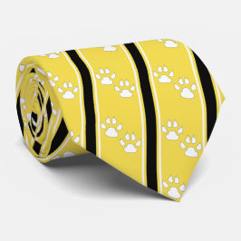 Witte Dierenpoot Klauw Prints Team Sport Necktie Stropdas