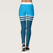 Witte dijstrepen op BLUE Leggings (Achterkant)