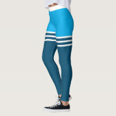 Witte dijstrepen op BLUE Leggings (Links)