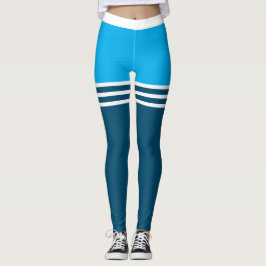 Witte dijstrepen op BLUE Leggings