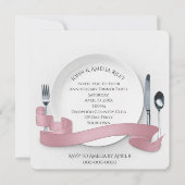 Witte dinerbord voor jubileumfeest kaart (Voorkant)