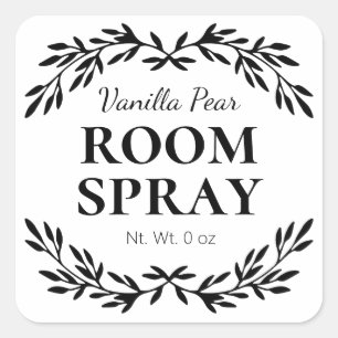 Witte DIY-kamer spuitlabels Vierkante Sticker