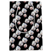 Witte dobbelstenen met gekleurde Stippen Medium Cadeauzakje (Voorkant)