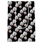 Witte dobbelstenen met gekleurde Stippen Medium Cadeauzakje (Achterkant)