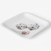 Witte dobbelstenen met kleurrijke Stippen Papieren Bordje (Gebogen)