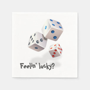 Witte dobbelstenen met kleurrijke Stippen Servet