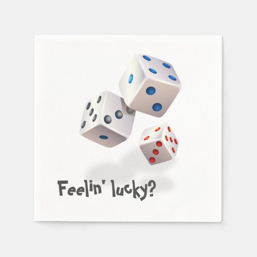 Witte dobbelstenen met kleurrijke Stippen Servet (Voorkant)