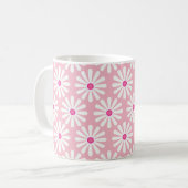 witte doeken met roze centjes op roze koffiemok (Voorkant links)