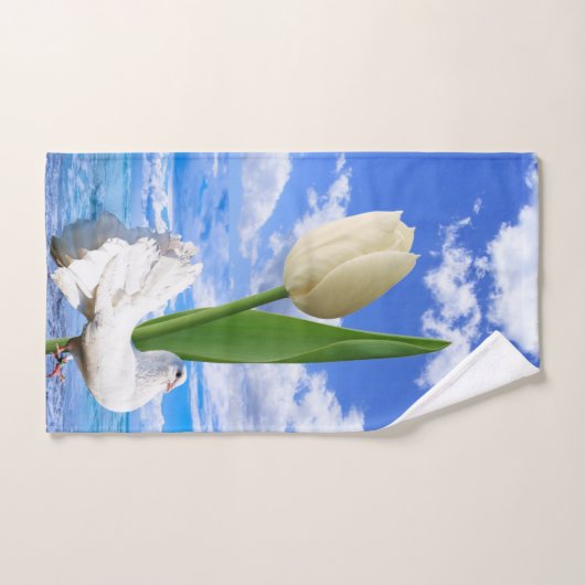 Witte doekjes Tulp Bad Handdoek (Handdoek)