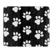 Witte doekjes verf afdrukken op zwart snijplank (Voorkant)