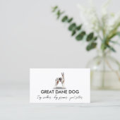Witte Dog Harlequin Hond Visitekaartje (Staand voorkant)