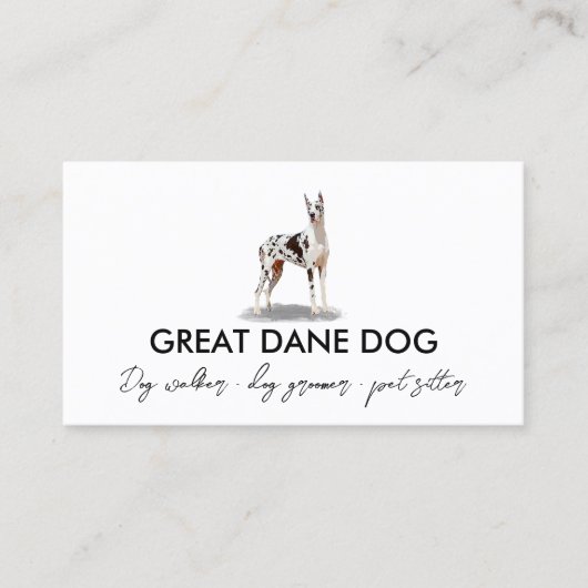 Witte Dog Harlequin Hond Visitekaartje (Voorkant)