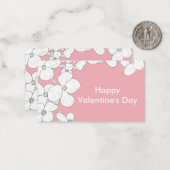 Witte  Dogwood op Roze Valentijn Pack Notitiekaartje (Voorkant / Achterkant in situ)