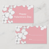 Witte  Dogwood op Roze Valentijn Pack Notitiekaartje (Voorkant / Achterkant)