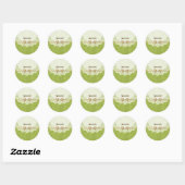 Witte doily met kant en lime groen gekleurde burla ronde sticker (Vel)