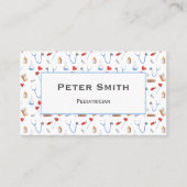 Witte Dokter Apparatuur Patroon Kinderarts Visitekaartje (Voorkant)