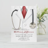 Witte Dokter Jas Modern Verpleegkunde School Afstu Kaart (Staand voorkant)