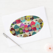 Witte dokters Magische Potie Apothecaire Tonic Fle Ovale Sticker (Envelop)