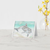Witte dolphin note cards kaart (Gele Bloem)