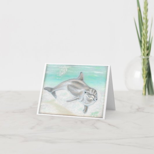 Witte dolphin note cards kaart (Voorkant)