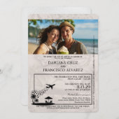 Witte Dominicaanse Republiek Paspoort bruiloft Kaart (Voorkant / Achterkant)