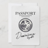 Witte Dominicaanse Republiek Paspoort bruiloft Kaart (Achterkant)