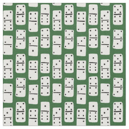 Witte Dominosen met zwarte Stippen op groen gepatt Stof