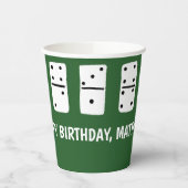 Witte Dominosen met zwarte Stippen op groen Papieren Bekers (Links)