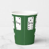 Witte Dominosen met zwarte Stippen op groen Papieren Bekers (Rechts)