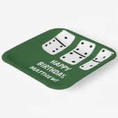 Witte Dominosen met zwarte Stippen op groen Papieren Bordje (Gebogen)