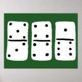 Witte Dominosen met zwarte Stippen op groen Poster (Voorkant)