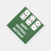 Witte Dominosen met zwarte Stippen op groen Servet (Hoek)