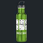 Witte Dominosen met zwarte Stippen op maat Waterfles<br><div class="desc">Voeg een naam of een andere tekst toe aan de creëer van de perfecte gepersonaliseerde waterfles. Deze fles bevat eenvoudige,  handgetekende illustraties van witte kleuren met zwarte stippen en afdrukken.</div>