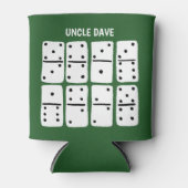 Witte Dominosen over Groen Gepersonaliseerd Blikjeskoeler (Voorkant)